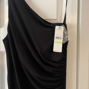 Laundry, by Shelli Segal beautiful black one-shoulder gown with beading size 4